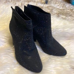 Very G sparkling black heeled boots - SZ 9.5